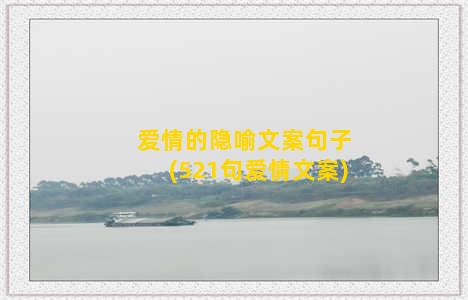 爱情的隐喻文案句子(521句爱情文案)